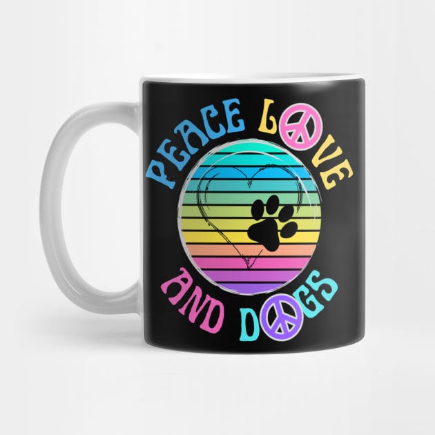 Peace Love And Dogs by Kenny The Bartender's Tee Emporium